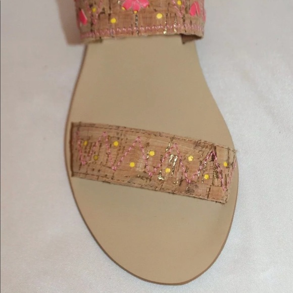 New! Jack Rogers cork embroidered slide sandals - Picture 3 of 8